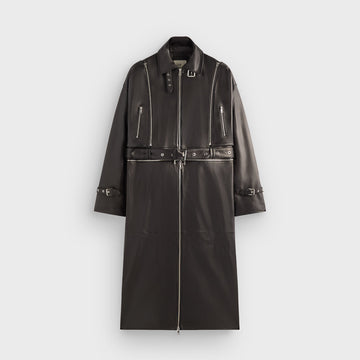 Lisa for Kith Women Hera Convertible Leather Coat - Black