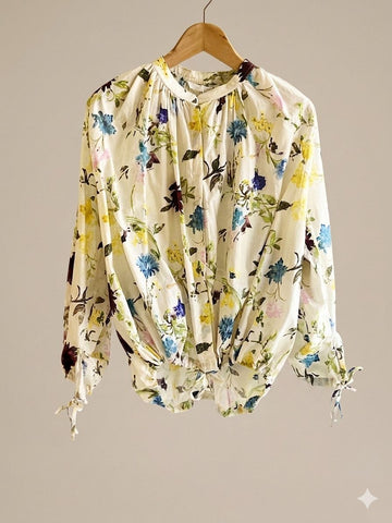 Zara Beige 100% Cotton Summery Blouse