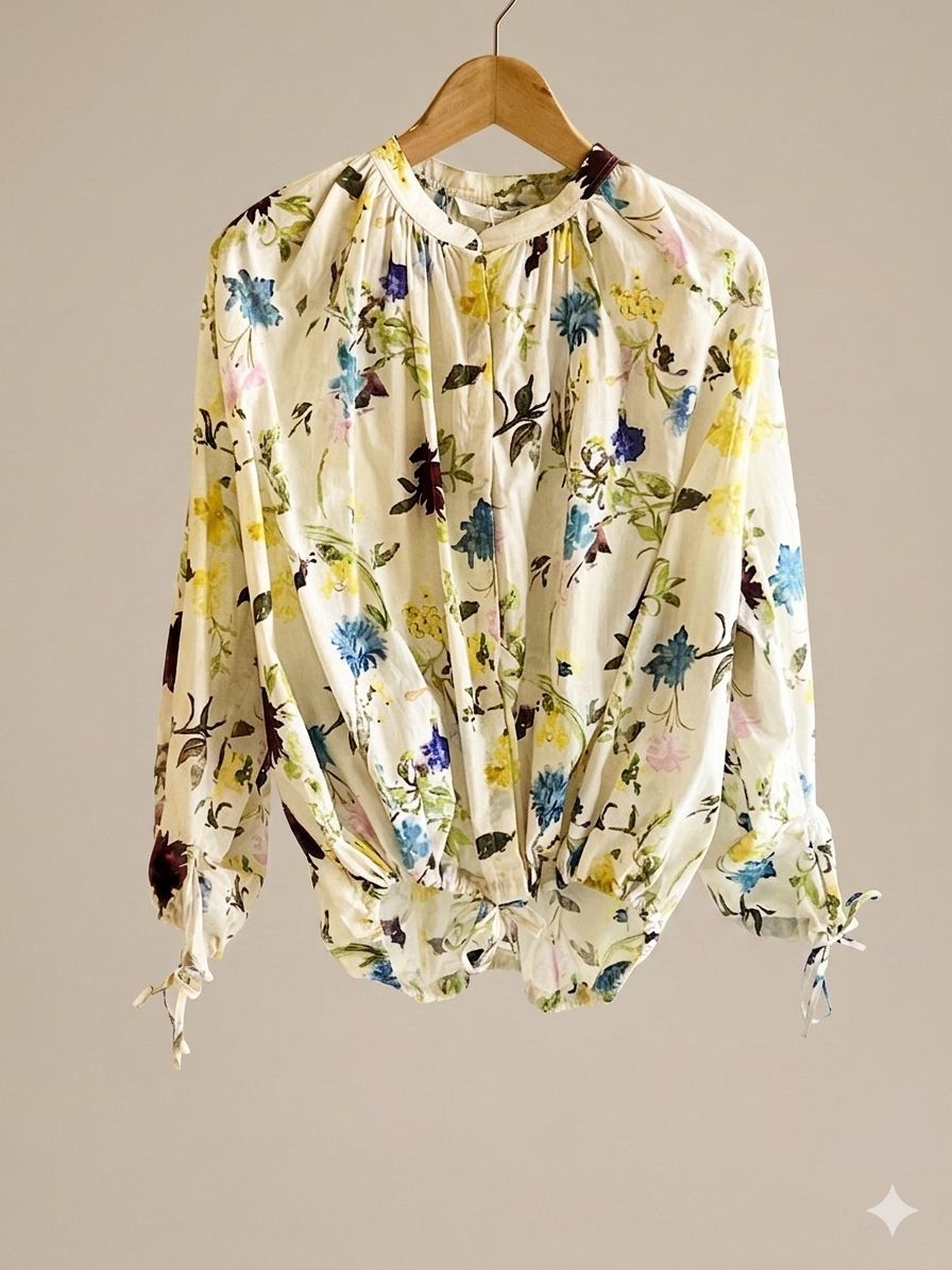 Zara Beige 100% Cotton Summery Blouse