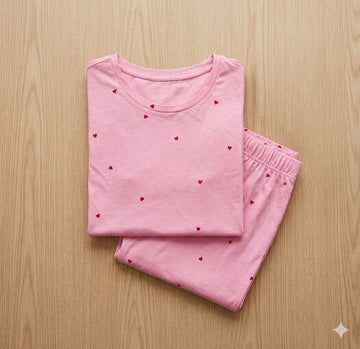 Fall in love with bedtime with our Sweetheart Pink Pajama Set.