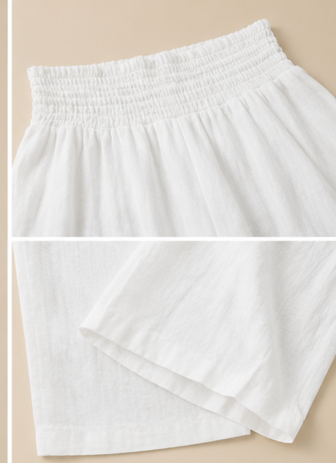 Pure Cotton Linen Wide-Leg Trousers