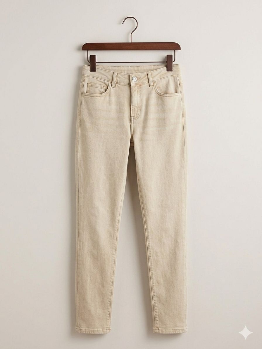Urban Chic Striped Shirt & Sand-Beige Slim Fit Trousers Set