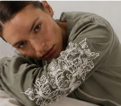 Embroidered Tie-Neck Blouse
Soft, effortless, and timeless.