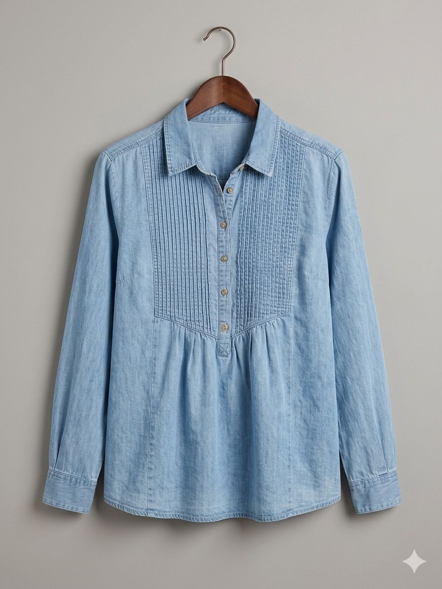 Janina Lightweight German Denim Blouse