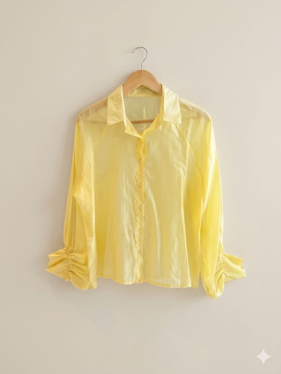 Italian Soft Crystalline Organza Blouse