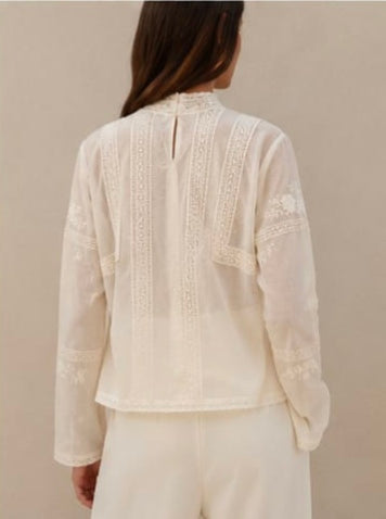 Lace High-Neck Blouse