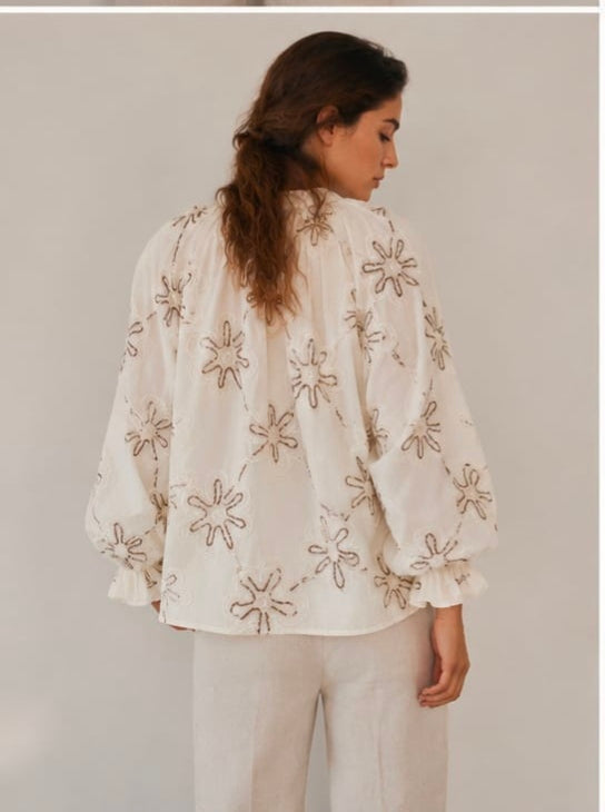 :
Embroidered Cotton Blouse
Relaxed-fit blouse crafted from lightweight cotton fabric.